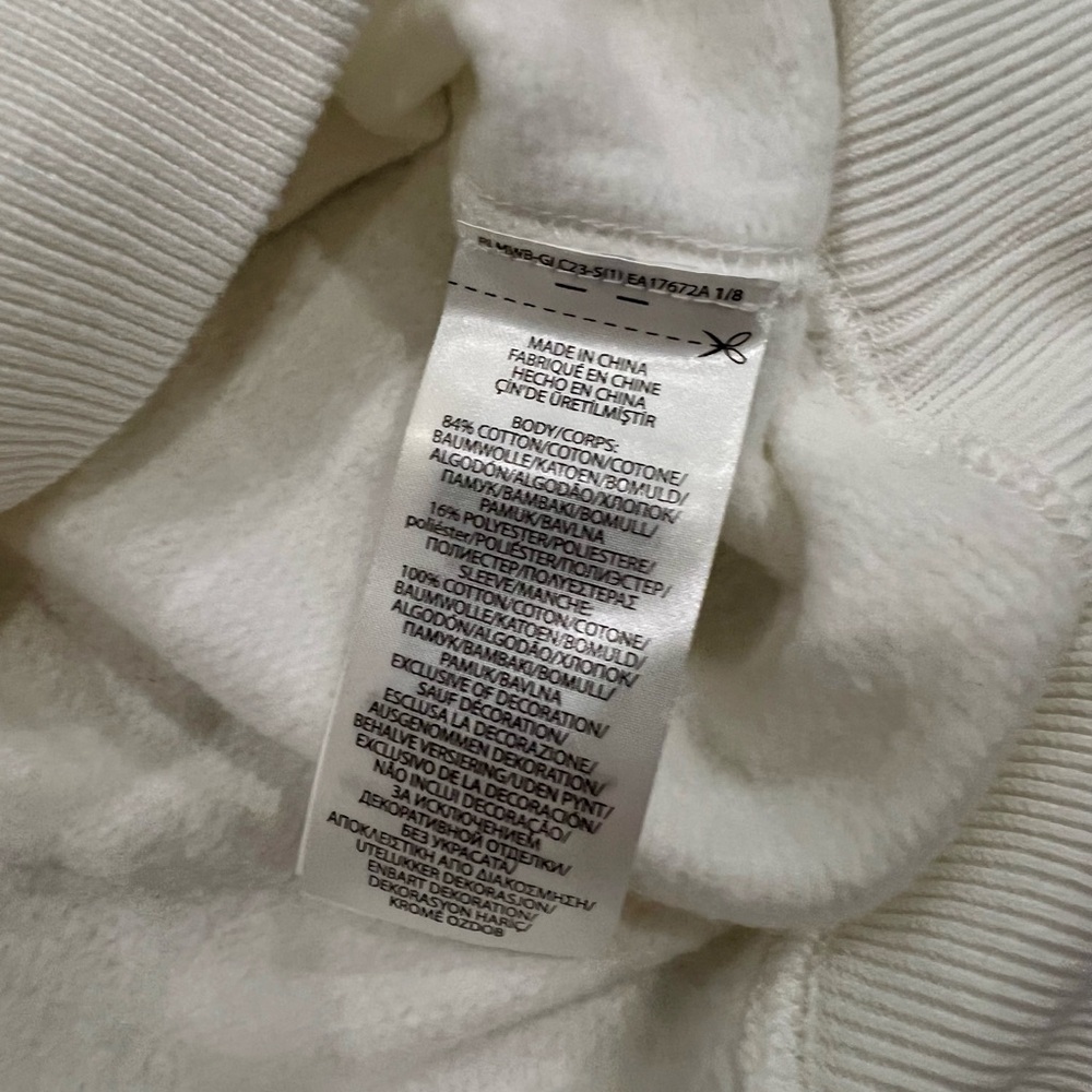 RALPH LAUREN Polo Women’s Sweatshirt with cable knit sleeves. White/Navy. XS EUC - Picture 7 of 7